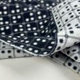 Coupon de tissu drap de laine double face a motif domino gris et noir  1,50m ou 3m x 1,40m
