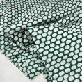 Coupon de tissu en voile de coton vert a pois crème 1,50m ou 3m x 1,40m