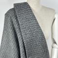 Coupon de tissu flanelle de laine pieds de poule gris noir 3m x 1,50m