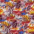 Coupon de tissu toile de viscose à motifs abstrait rouge 1,50m ou 3m x 1,40m