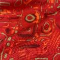 Coupon de tissu toile de viscose à motifs abstrait rouge 1,50m ou 3m x 1,40m