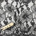 Coupon de dentelle fleuri en coton mélangé de couleur noire 1m x 95cm