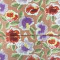 Coupon de tissu de soie sauvage motif fleuri 1,50m ou 3m x 1,40m