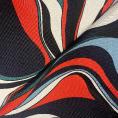 Coupon de tissu en twill de soie motifs abstraits multicolor 1,50m ou 3m x 1,40m