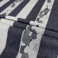 Coupon de tissu jean en coton rayés avec motifs irréguliers 1,50m ou 3m x 1,40m