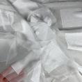 Coupon de tissu en mousseline de soie grands carreaux satiné blanc 1,50m ou 3m x 1,20m
