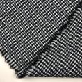 Coupon de laine mini pied de poule texturé noir et blanc 1,50m ou 3m x 1,50m