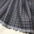 Coupon de tissu drap de laine à carreaux gris, marron et marine 1,50m ou 3m x 1,40m