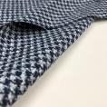 Coupon de tissu drap de laine mini pied de poule noir, bleu, blanc et gris 1,50m ou 3m x 1,40m