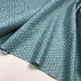 Coupon de tissu en 100% coton bleu turquoise imprimé avec un motif de fleurs gris 1m50 ou 3m x 1m40