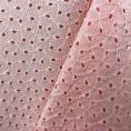 Coupon de tissu en broderie anglaise rose pale 1m50 ou 3m x 1,40m
