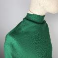 Coupon de tissu en étamine de laine et soie vert émeraude tissage chevron 3m x 1,40m