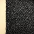 Coupon de tissu en laine noire à rayures biais lurex ton sur ton 1,50m ou 3m x 1,50m
