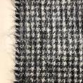 Coupon de tissu en laine vierge et mohair pied de poule gris noir 3m x 1,50m