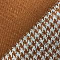 Coupon de tissu en natté de laine épaisse double face pied de poule marron et gris 1,50m ou 3m x 1,40m