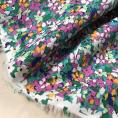 Coupon de tissu en popeline de coton imprimée avec motif de fleurs multicolores 1m50 ou 3m x 1m40