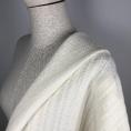 Coupon de tissu en pure laine crème à rayures texturées ton sur ton en relief 1,50m ou 3m x 1,40m