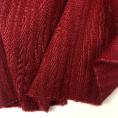 Coupon de tissu en pure laine rouge bordeaux à rayures texturées ton sur ton en relief 1,50m ou 3m x 1,40m