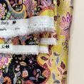 Coupon de tissu en twill de soie avec un imprimé fleur et cachemire multicolore 1,50m ou 3m x 1,40m