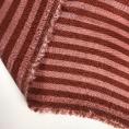 Coupon de tissu en twill de soie et viscose à rayures roses et orange brûlé 1,50m x 1,40m