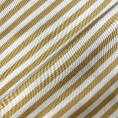 Coupon de tissu en twill de soie et viscose à rayures beige et marron clair 1,50m x 1,40m