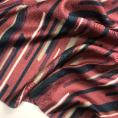 Coupon de tissu en twill de soie et viscose avec imprimé abstrait sur fond rouge bordeaux 1,50m ou 3m x 1,40m