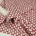 Coupon de tissu en voile de coton rouge a pois crème 1,50m ou 3m x 1,40m