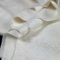 Coupon de tissu en voile de coton et soie blanc a motif fleur 1,50m ou 3m x 1,40m