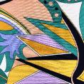 Coupon de tissu en voile de soie multicolore avec motif abstrait années 70 1,50m ou 3m x 1,40m