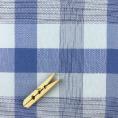 Coupon de tissu en batiste de coton à carreaux dans les tons de bleus 1,50m ou 3m x 1,40m