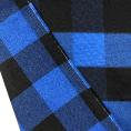 Coupon de tissu sergé de coton gratté à carreaux bleu vif et noir 1,50m ou 3m x 1,50m
