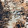 Coupon de tissu en toile de coton et élasthanne à motif léopard 3m x 1,40m