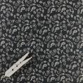 Coupon de tissu en toile de coton à motifs cachemire sur fond noir 1,50m ou 3m x 1,40m