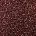Coupon de tissu en toile de coton à motifs cachemire sur fond bordeaux 1,50m ou 3m x 1,40m