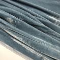 Coupon de tissu velours en viscose et soie couleur bleu grisâtre 1m50 ou 3 x 1,40m
