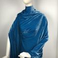 Coupon de tissu velours en viscose et soie couleur bleu azur 1m50 ou 3 x 1,40m