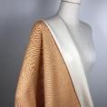 Coupon de tissu natté de cachemire et laine réversible orange chiné / crème 3m ou 1,50m x 1,50m