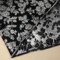 Coupon de tissu en jacquard de polyester reversible noir/argent à motif floral or 1,50m ou 3m x 1,40m