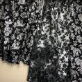 Coupon de tissu en jacquard de polyester reversible noir/argent à motif floral or 1,50m ou 3m x 1,40m