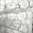 Coupon de dentelle petites fleurs en polyester mélangé blanc 1m x 90 cm