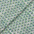 Coupon de tissu toile leger de cotton et soie vert avec fond beige 1,50m ou 3m x 1,40m