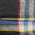 Coupon de tissu en voile de lin style tartan à carreaux multicolores 3m x 1,40m