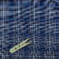 Coupon de tissu draperie en laine à carreaux fond bleu foncé et bleu clair 3m x 1,50m