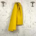 Coupon de tissu en toile de lin nattée à fines rayures blanches sur fond jaune 3m x 1,40m