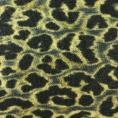 Coupon de tissu en toile de lin et viscose motifs léopard dans les tons de kaki et noir 1,50m ou 3m x 1,40m