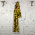 Coupon de tissu en twill de polyester à motif tigre noir sur fond jaune 1,50m ou 3m x 1,40m