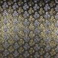 Coupon de tissu coton et lurex motifs fleurs argent et doré sur fond doré 1,50m ou 3m x 1,50m