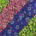 Coupon de tissu en toile de viscose et lin à imprimés fleuris multicolores sur fond noir 1,50m ou 3m x 1,40m