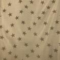 Coupon de tissu en mousseline crinkle à motif étoile sur fond beige 1,50m ou 3m x 1,40m