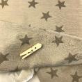 Coupon de tissu en mousseline crinkle à motif étoile sur fond beige 1,50m ou 3m x 1,40m